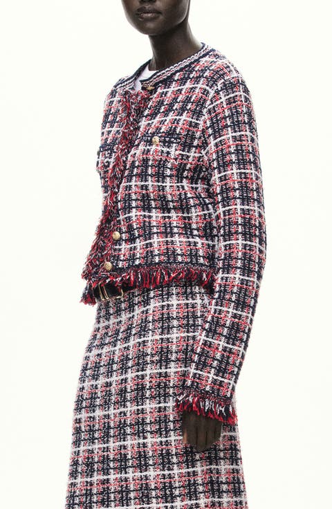 Menton Plaid Crewneck Jacket