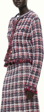 MANGO Menton Plaid Crewneck Jacket