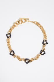 Bimba y Lola Heart Necklace With Texture And Enamel