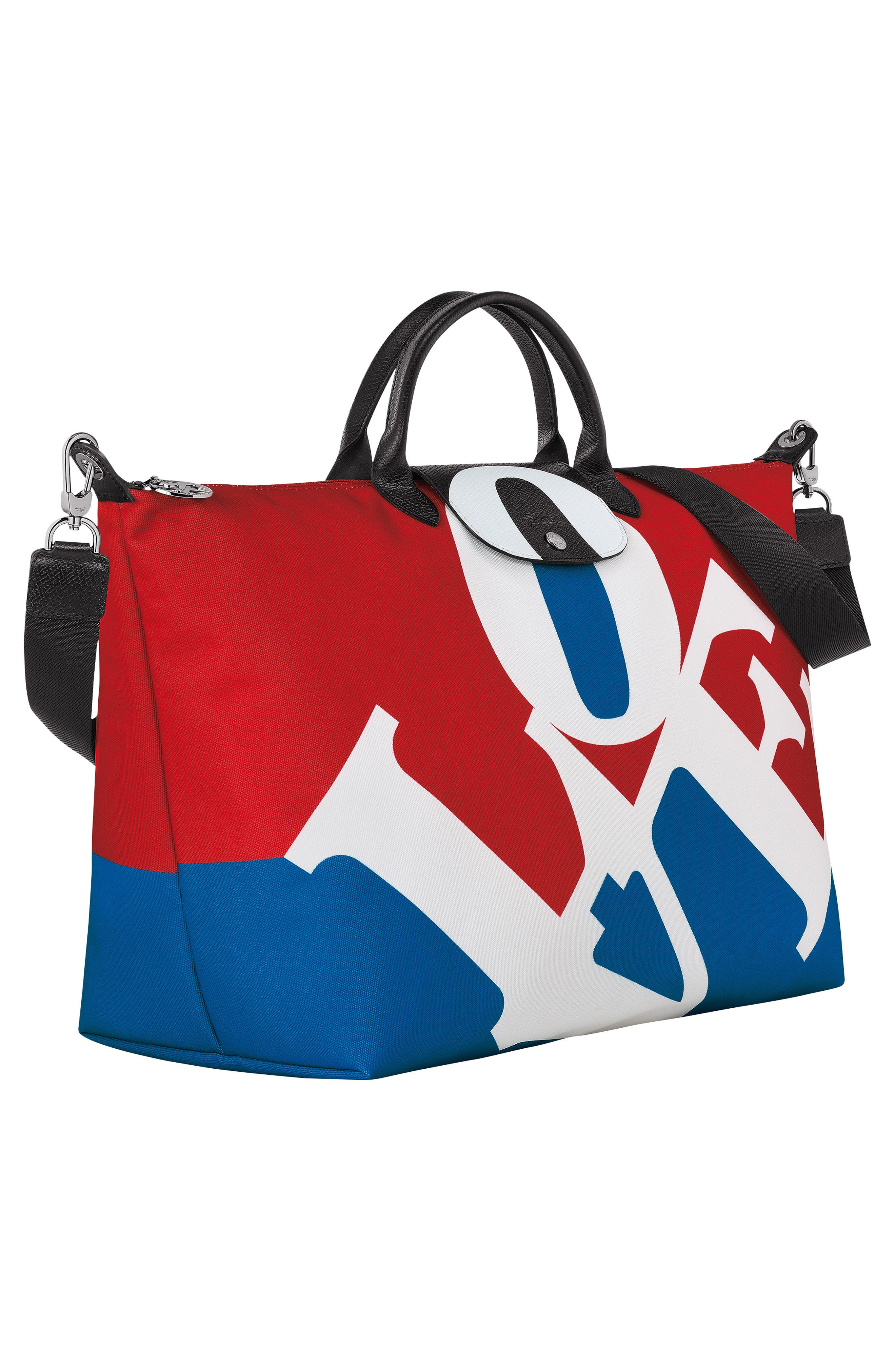 Longchamp X Robert Indiana Large Le Pliage Recycled Polyester Canvas Duffle Bag, Alternate, color, 