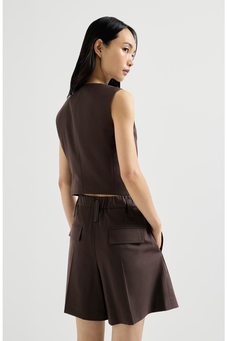 Tropical Luxury wool vest, Alternate, color, Cocoa
