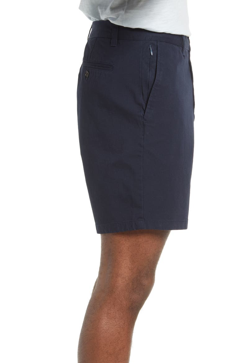 Washed Stretch Cotton Chino Shorts, Alternate, color, NIGHTFALL