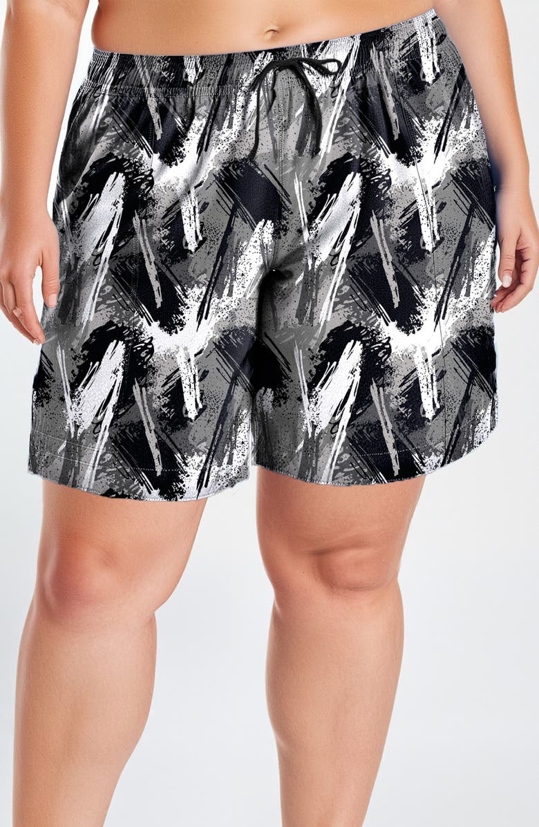 Calypsa Plus Size 7" Board Shorts, Main, color, Rocky Rise