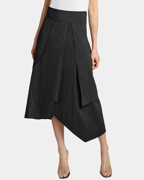 Santorelli Deb Multi-panel Asymmetric Midi Skirt In Stretch Cotton Blend