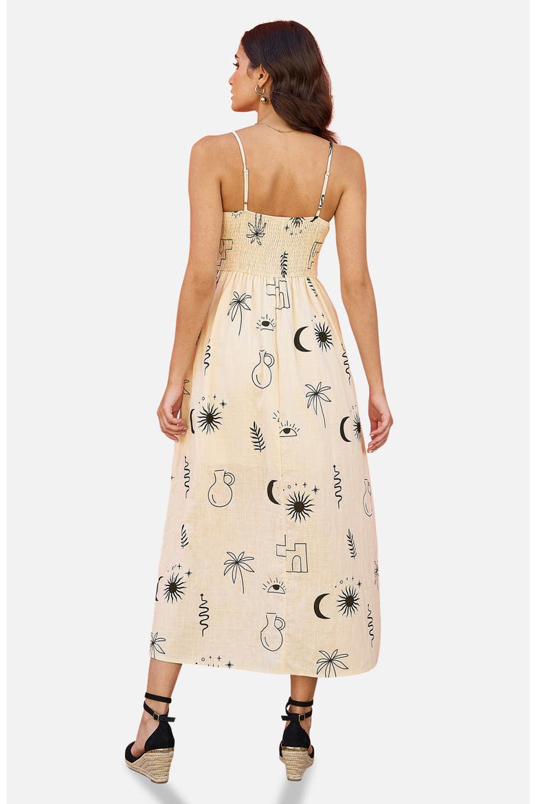 Mystic Print Midi Dress, Alternate, color, Ivory