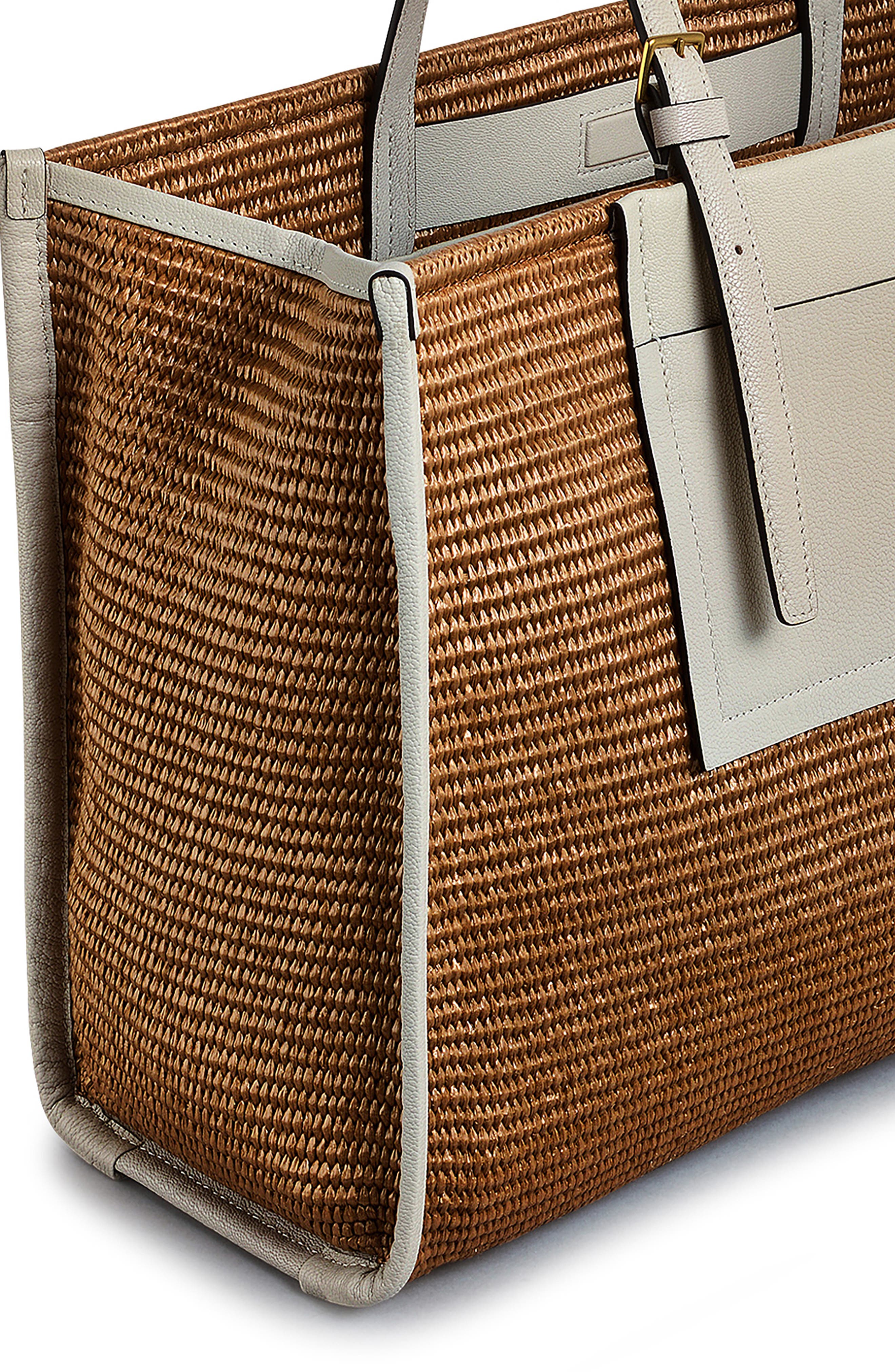 Radley The Large Burlington Raffia Tote, Alternate, color, Saddle