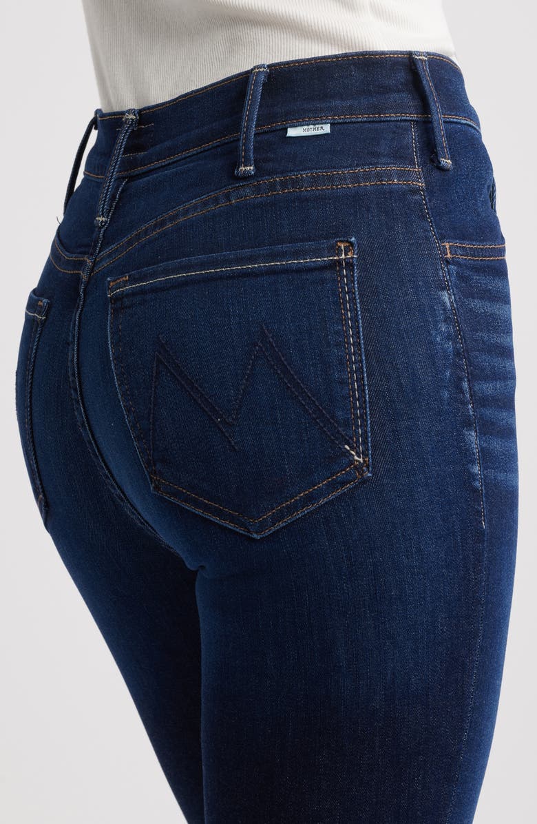 MOTHER The Lil Hustler Frayed High Waist Ankle Bootcut Jeans, Alternate, color, Off Limits