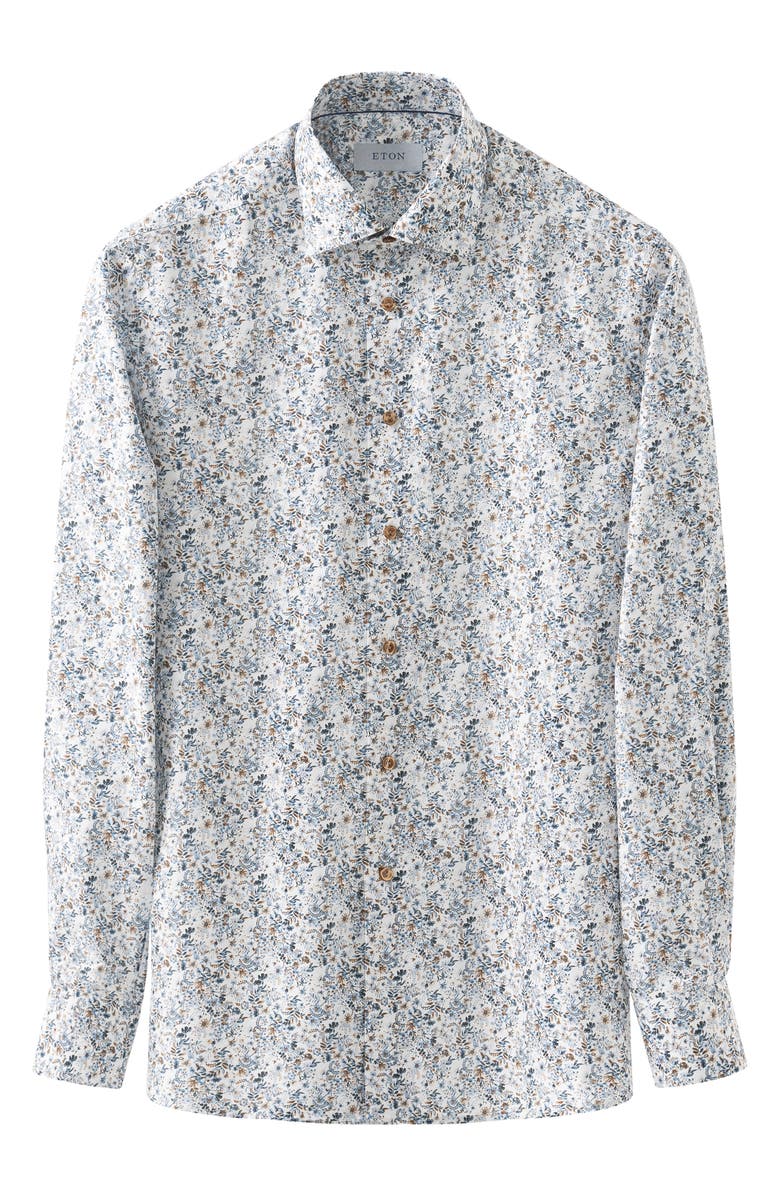 Eton Contemporary Fit Floral Print Shirt, Alternate, color, 