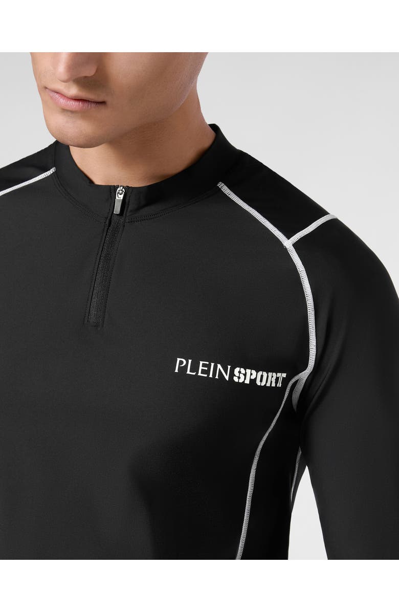 PLEIN SPORT Second Skin Dry-Fit T-Shirt Round Neck Ls Scratch Men, Alternate, color, Black
