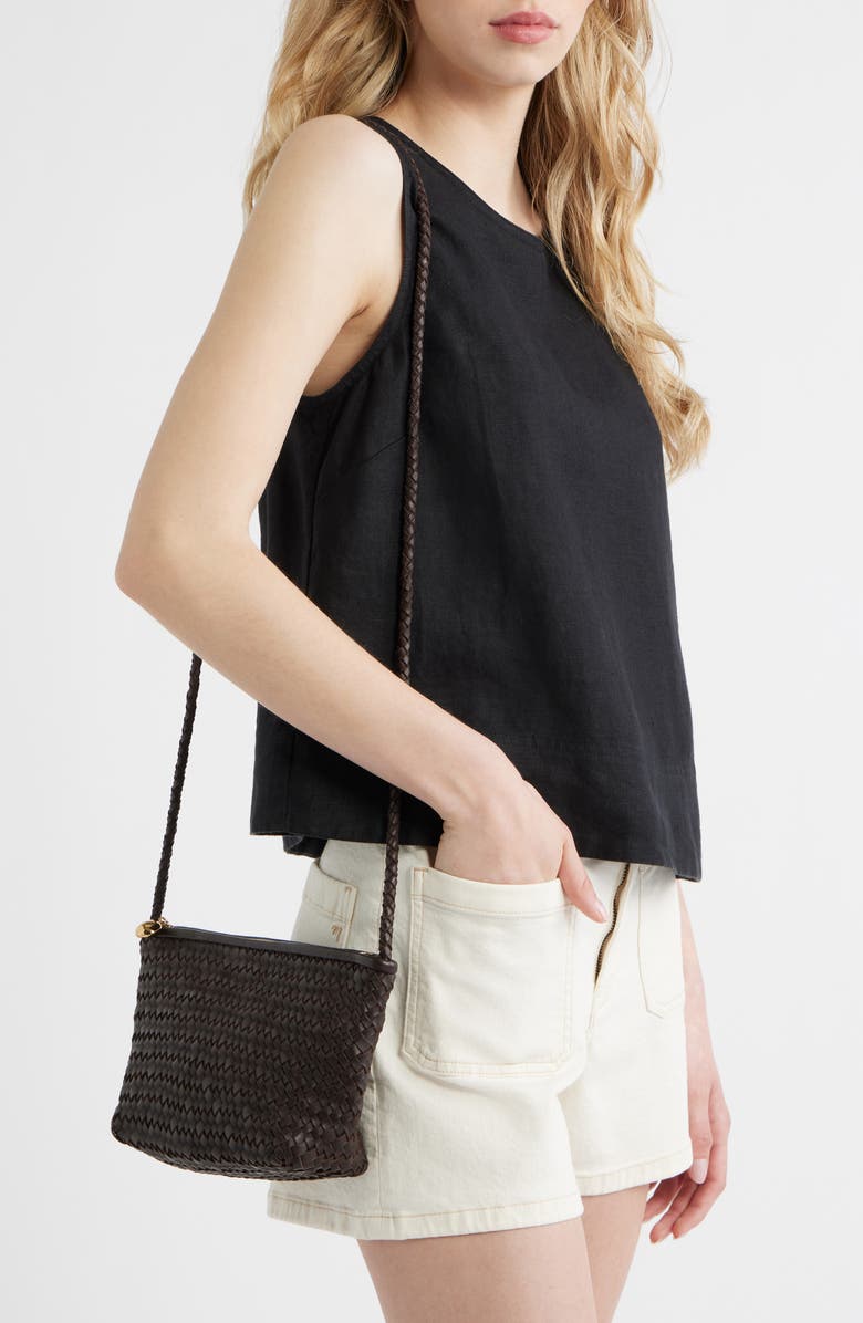 Madewell The Signature Woven Leather Crossbody Bag, Alternate, color, Coffee Bean