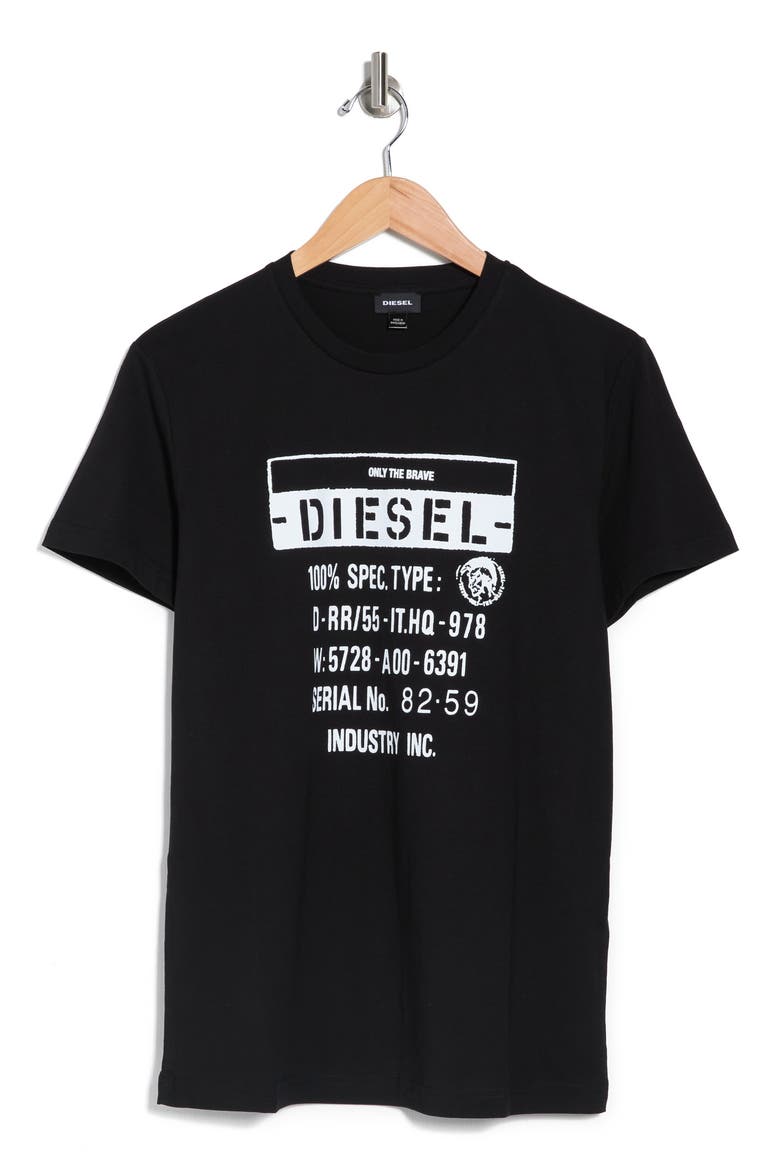 DIESEL Diego Logo Tee, Alternate, color, BLACK