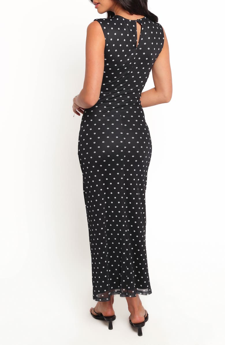 Petal & Pup Drea Print Sleeveless Maxi Dress, Alternate, color, Black Polka Dot