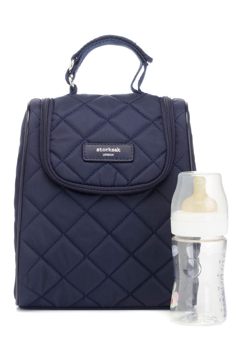 Stevie Quilted Nylon Diaper Bag, Alternate, color, NAVY