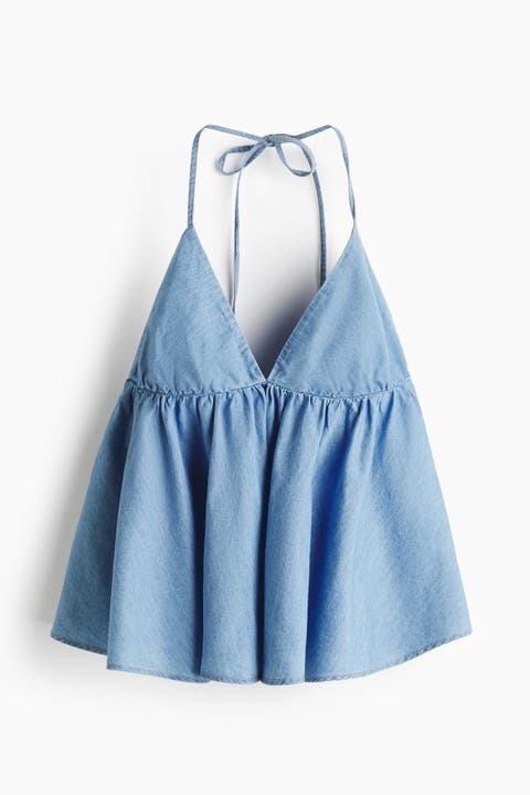 Denim Halterneck Top