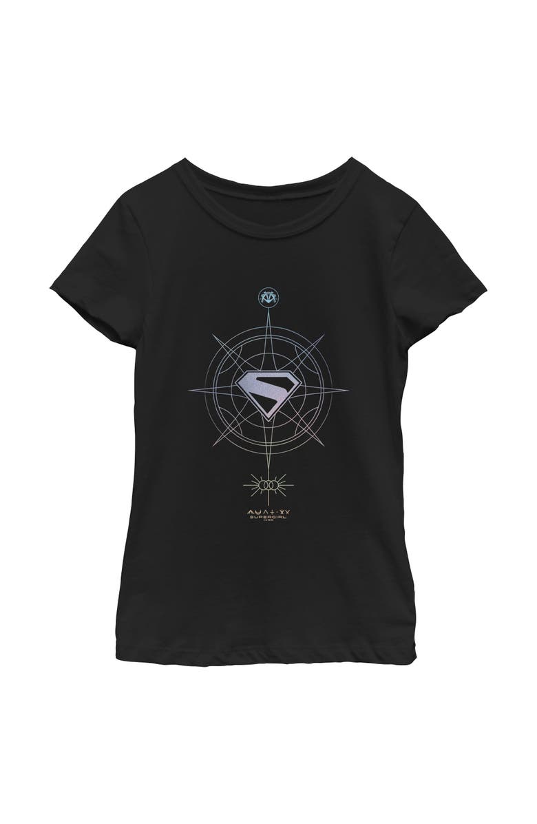 Supergirl Girl's Supergirl Geometric Logo Graphic T-Shirt, Main, color, Black