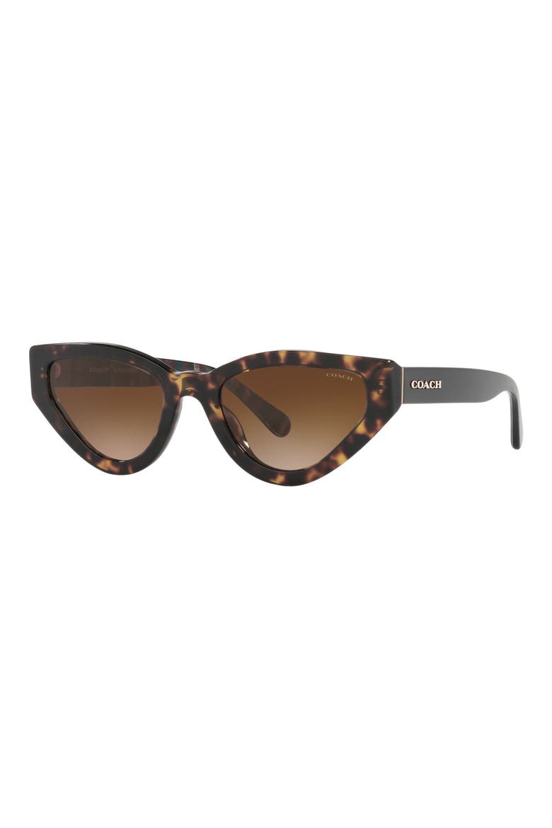 52mm Cat Eye Sunglasses, Alternate, color, DARK TORT