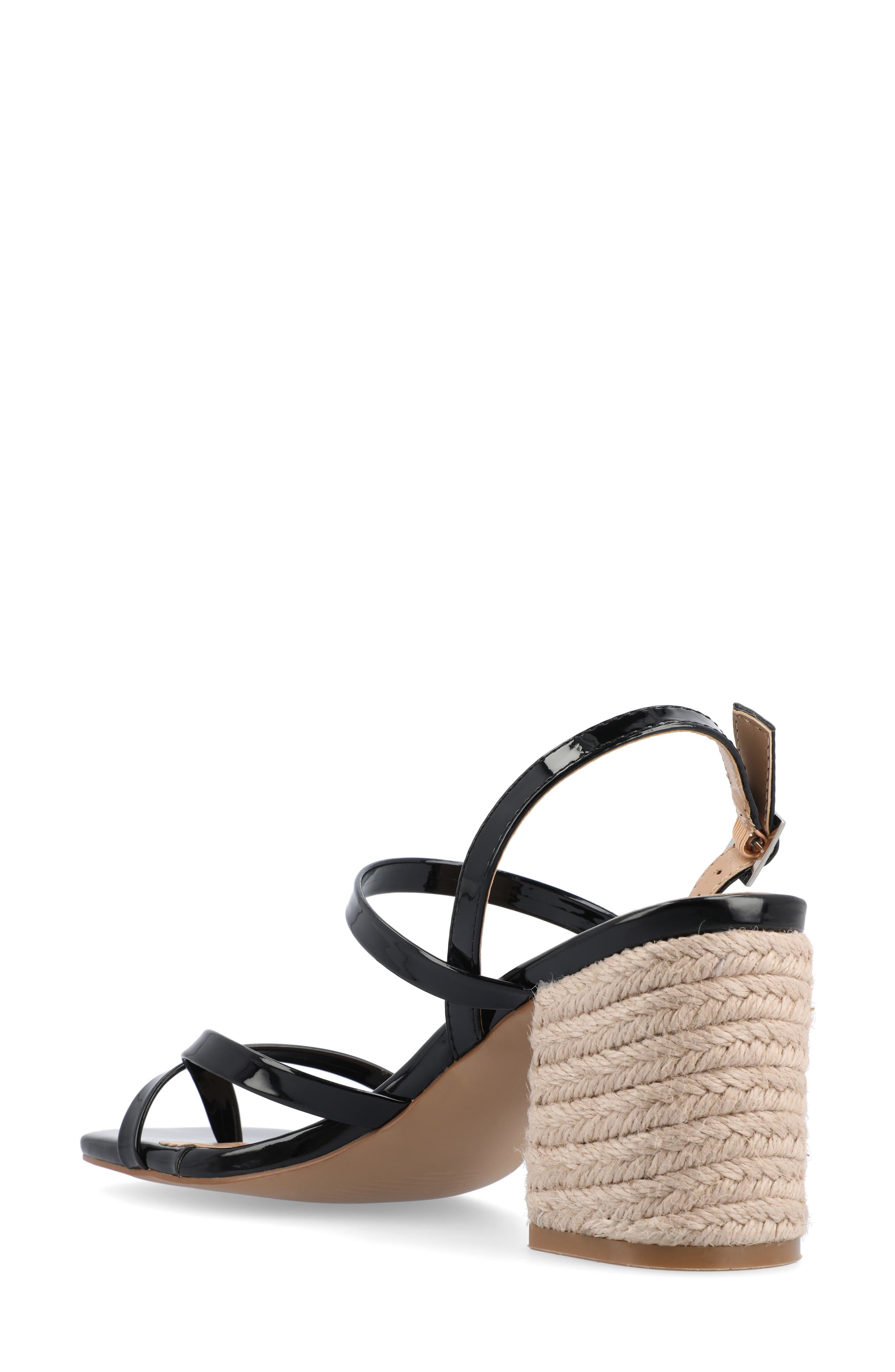 Journee Collection Olivina Jute Block Heel Slingback Sandal, Alternate, color, Black