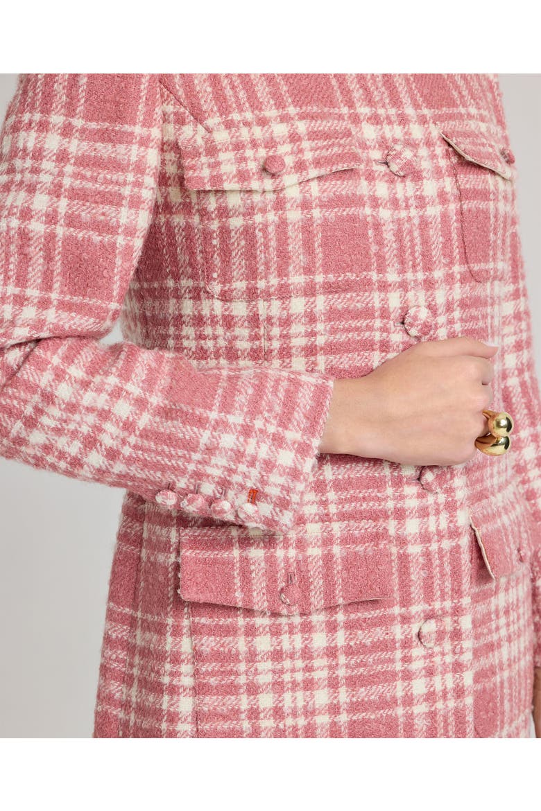 The Lady Check Wool Coat, Alternate, color, Pink/Cream