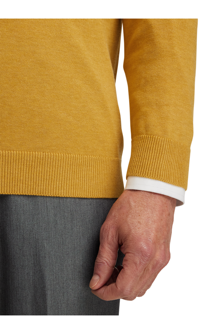 Supima Cotton V-neck Sweater, Alternate, color, Mustard