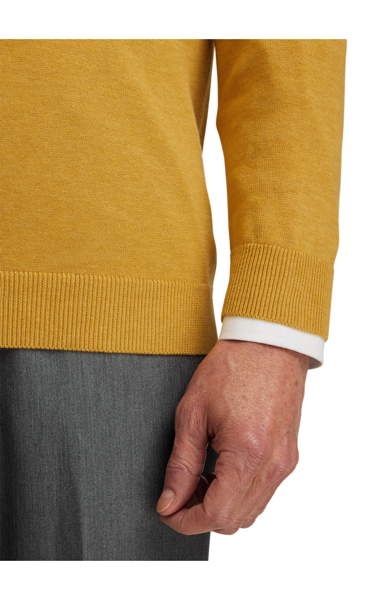 Paul Fredrick Supima Cotton V-neck Sweater, Alternate, color, Mustard