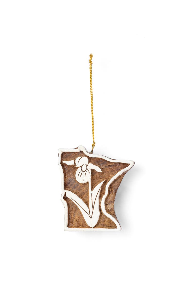 Minnesota State Lady Slipper Ornament, Main, color, Natural
