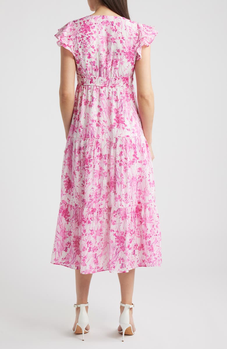 Halogen<sup>®</sup> Print Ruffle Sleeve Maxi Dress, Alternate, color, New Ivory