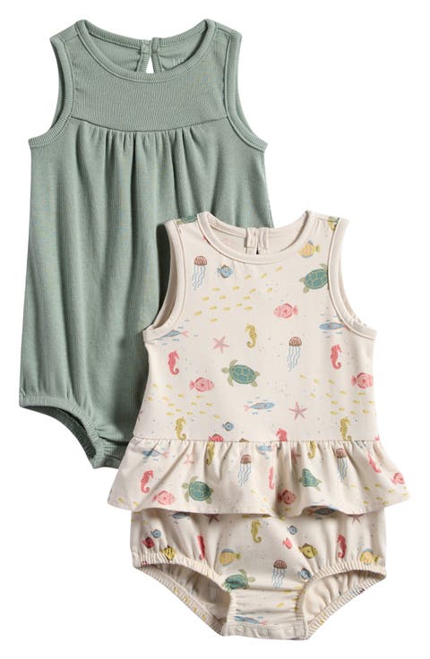 2-Pack Assorted Stretch Organic Cotton Bodysuits (Baby)