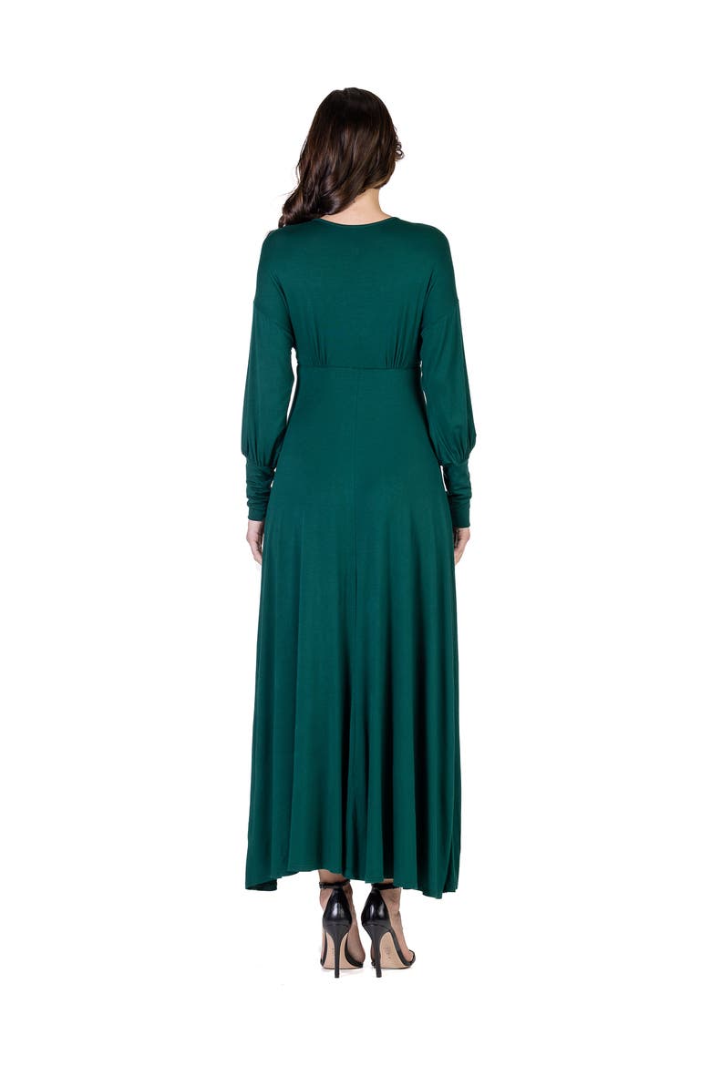 V-neck Long Sleeve Maternity Maxi Dress, Alternate, color, Hunter