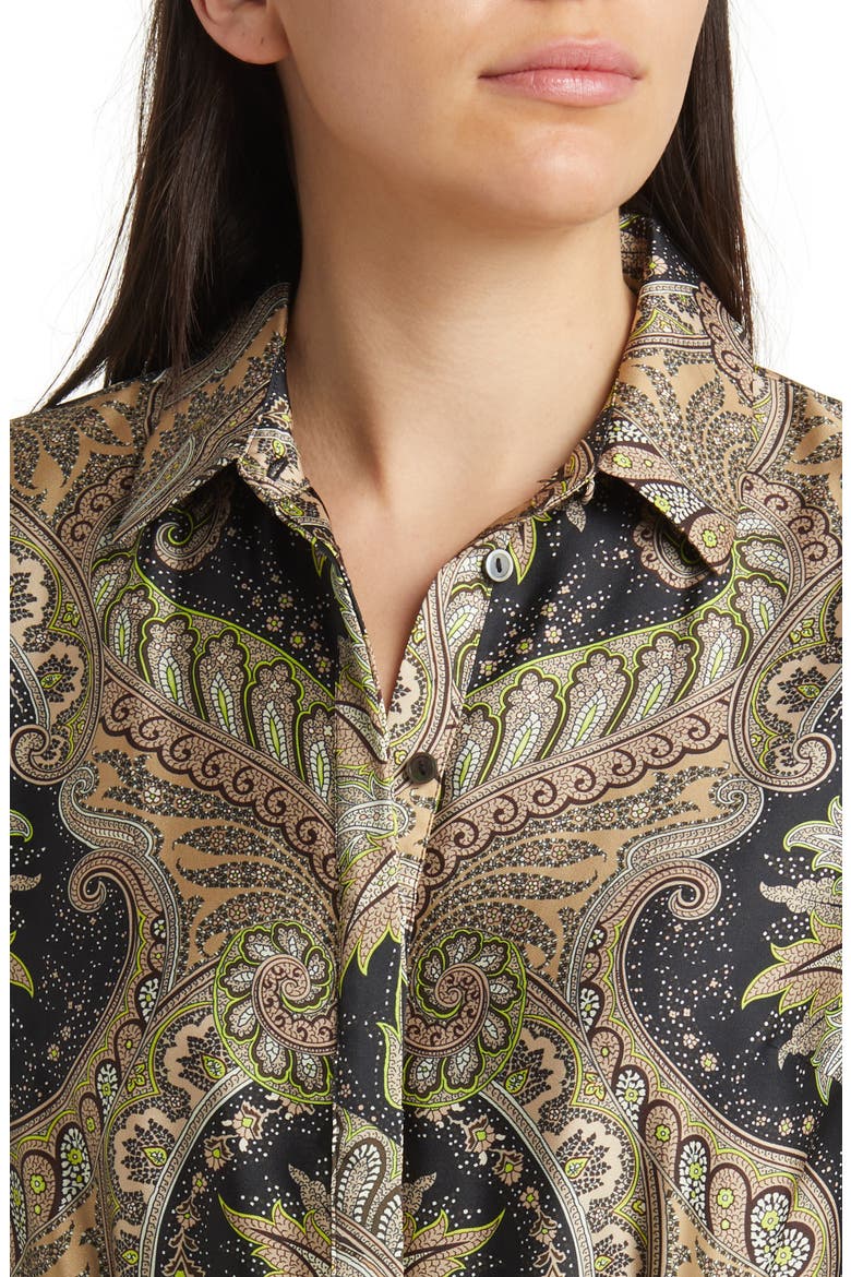 Print Long Sleeve Maxi Shirtdress, Alternate, color, NATURAL MULTI