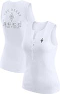 WEAR by Erin Andrews Women's WEAR by Erin Andrews White Las Vegas Aces Rib-Knit Henley Tank Top