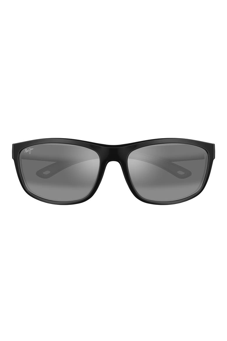 Nuu Landing 62mm PolarizedPlus2® Oversize Rectangular Sunglasses, Main, color, BLACK