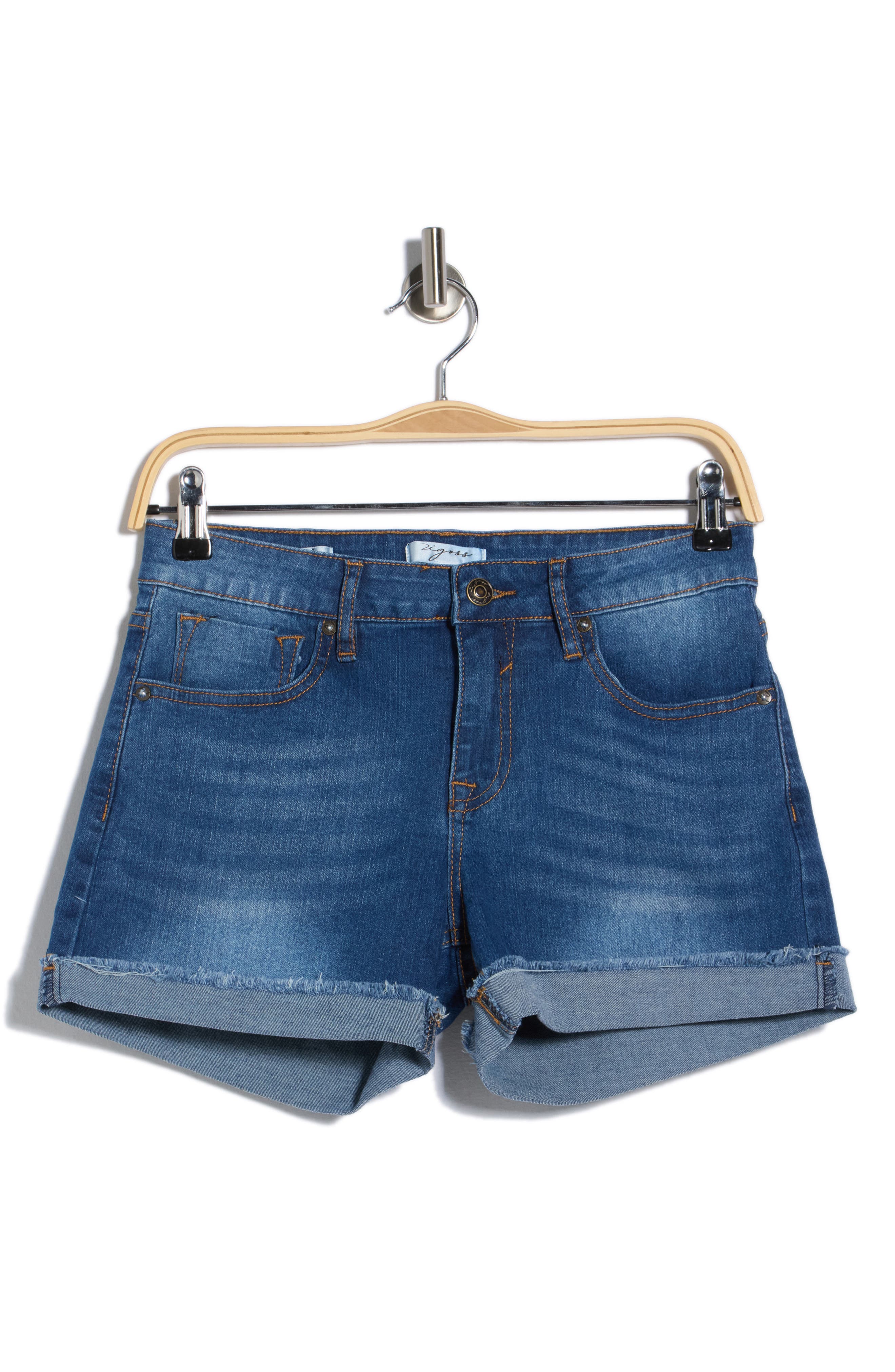 Vigoss Mid Rise Cuffed Denim Shorts