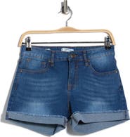 Vigoss Mid Rise Cuffed Denim Shorts