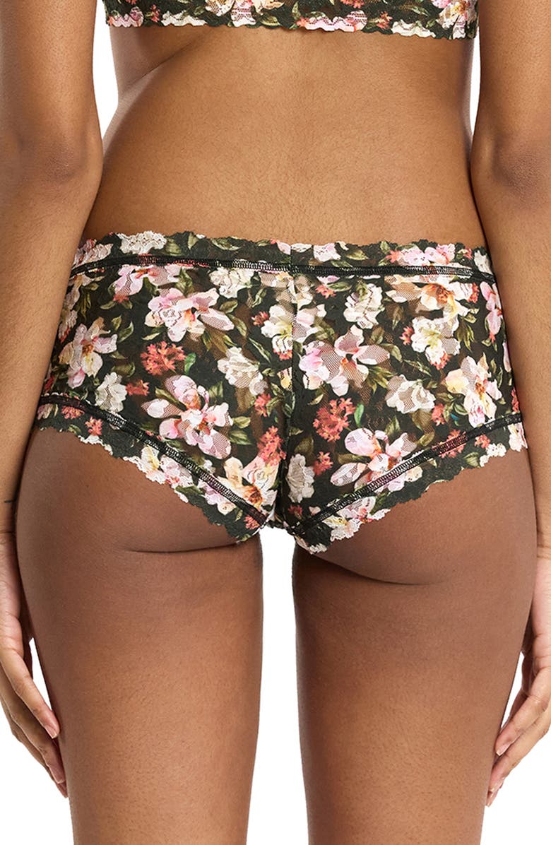 Hanky Panky Print Boyshorts, Alternate, color, Dark Room Blooms