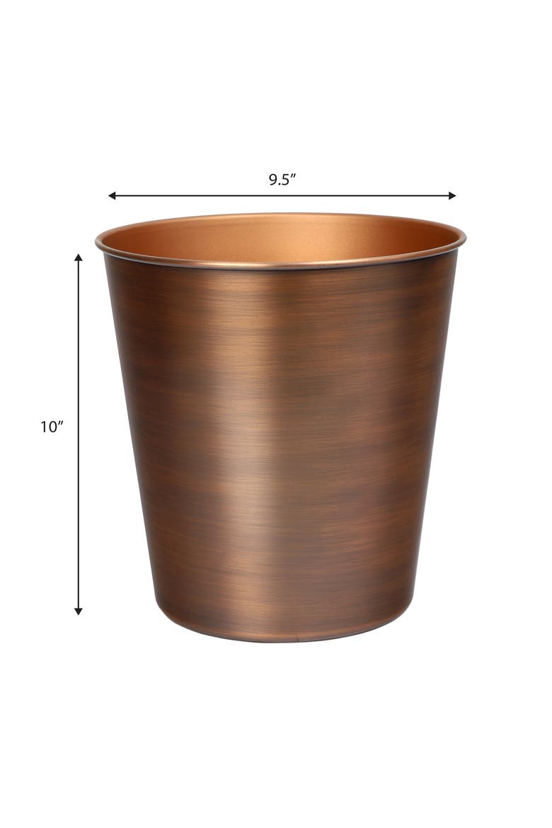 Nolan Modern Classic Smooth Steel 2-Gallon Wastebasket, Alternate, color, Antique Copper