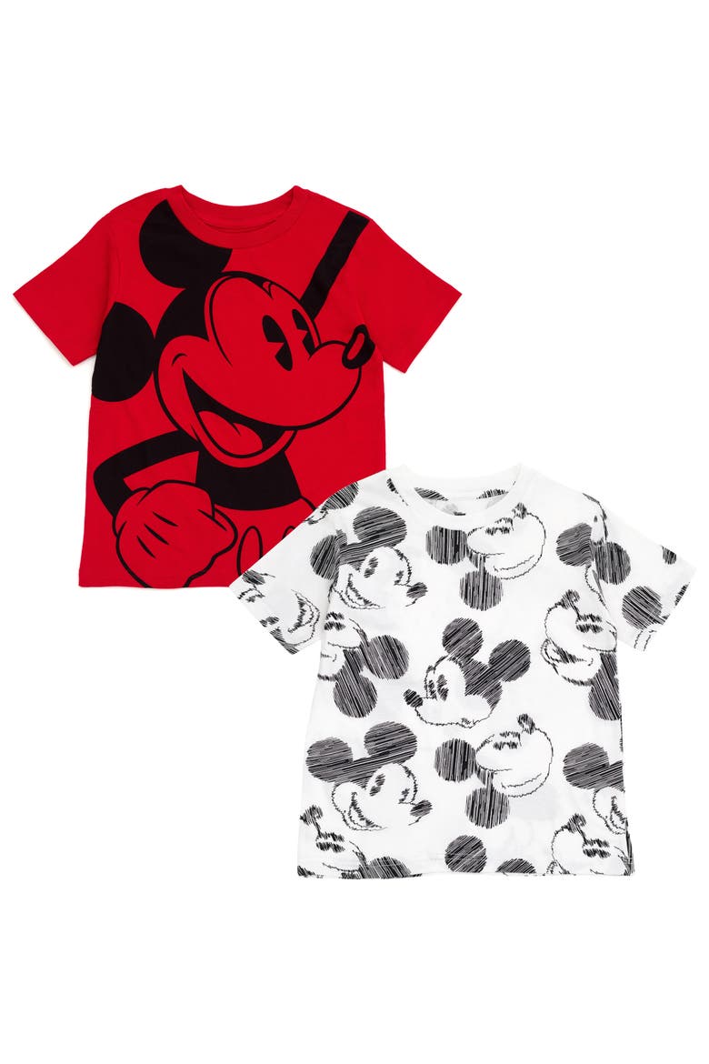 Mickey Mouse 2-Piece Short Sleeve T-Shirt Set, Main, color, Mickey Red White AOP