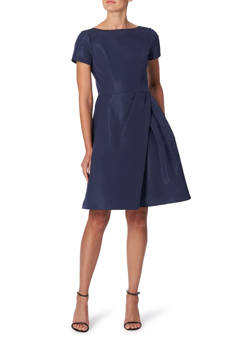 Beatuea Neck Silk A-Line Dress, Main, color, MIDNIGHT