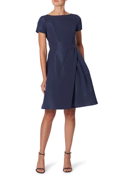 Beatuea Neck Silk A-Line Dress