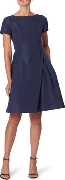 Carolina Herrera Beatuea Neck Silk A-Line Dress