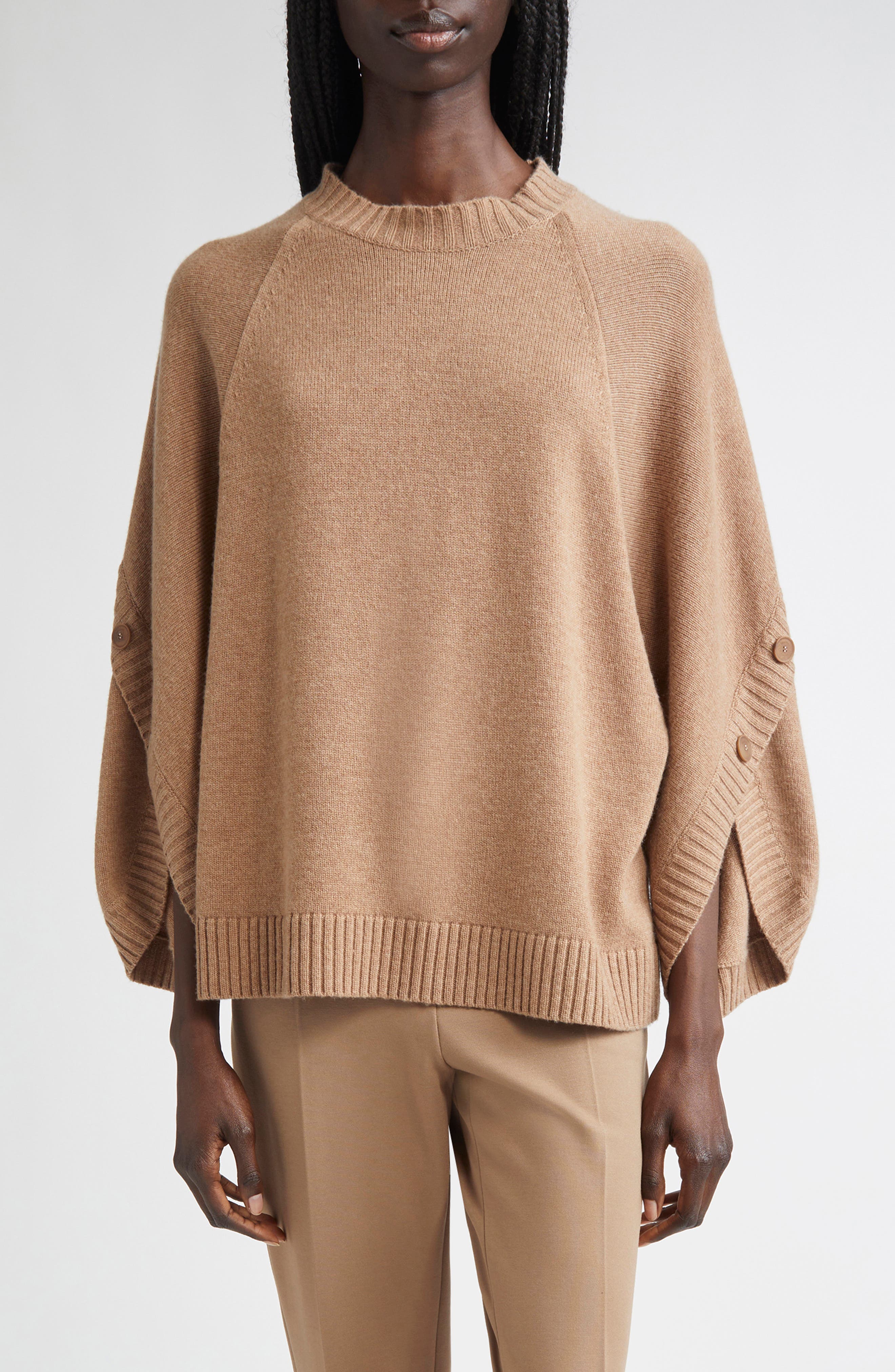 Ampex Cape Sleeve Wool & Cashmere Sweater