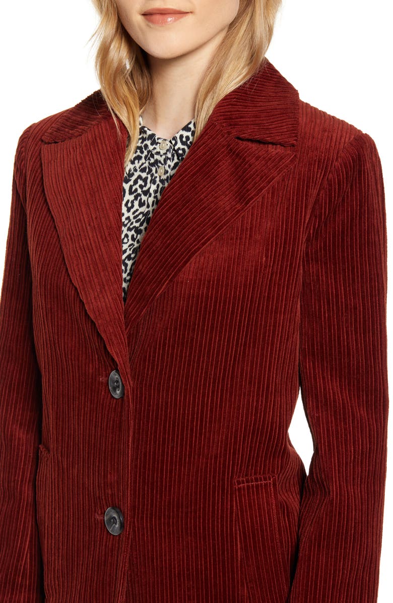 Sam Edelman Corduroy Reefer Coat, Alternate, color, 