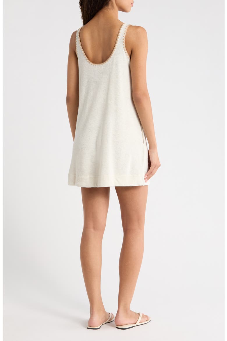 Whipstitch Detail French Terry Shift Dress, Alternate, color, ANTIQUE WHITE