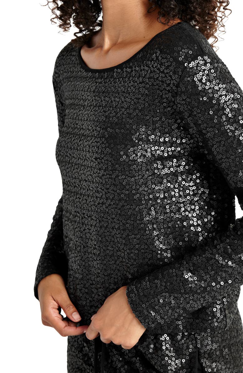 Splendid Tavi Sequin Long Sleeve Top, Alternate, color,