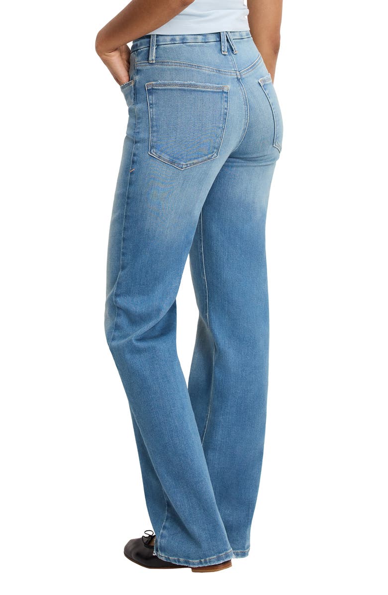 Good American Soft-Tech Good True Relaxed Straight Leg Jeans, Alternate, color, Indigo1125