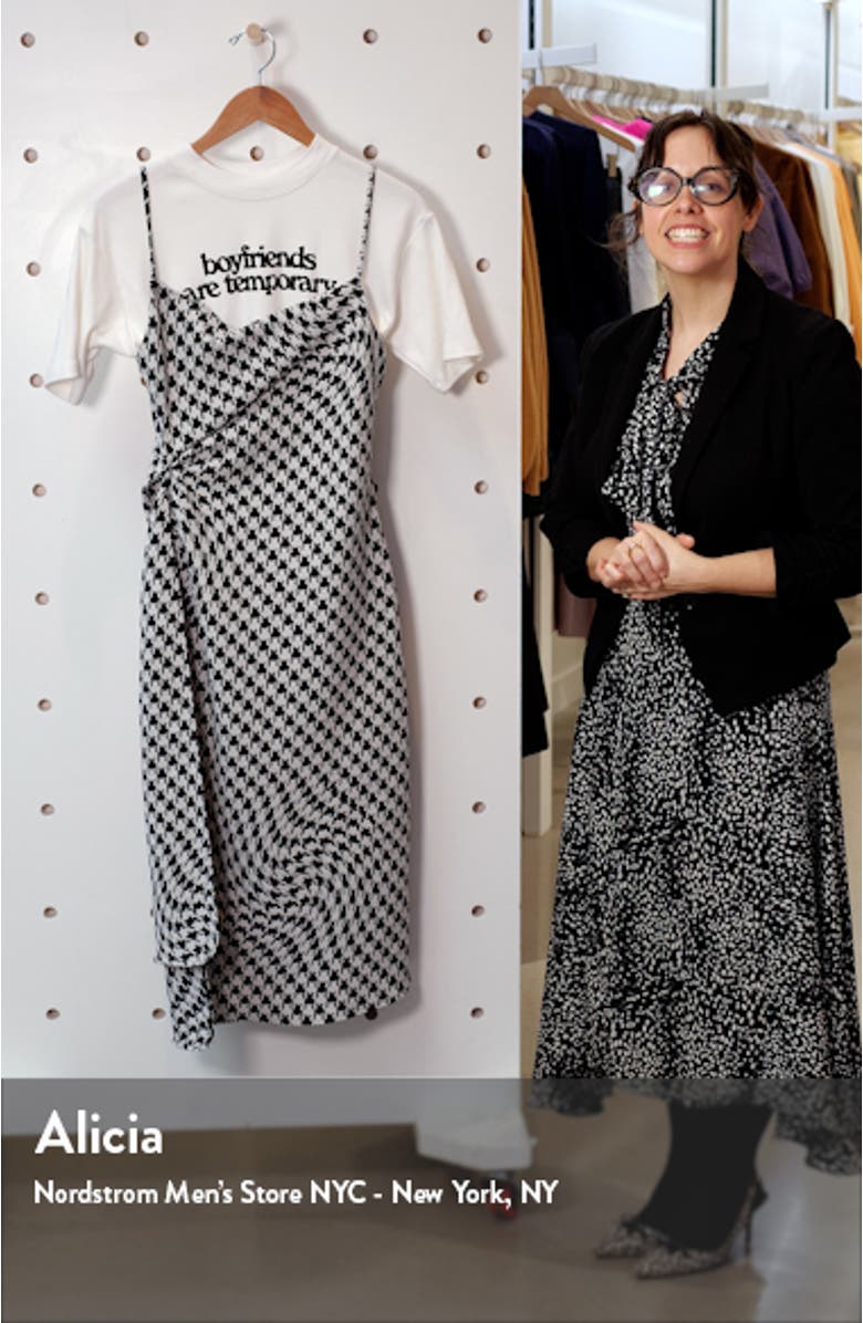 Layered Pied de Poule Wool Blend Midi Slipdress, sales video thumbnail