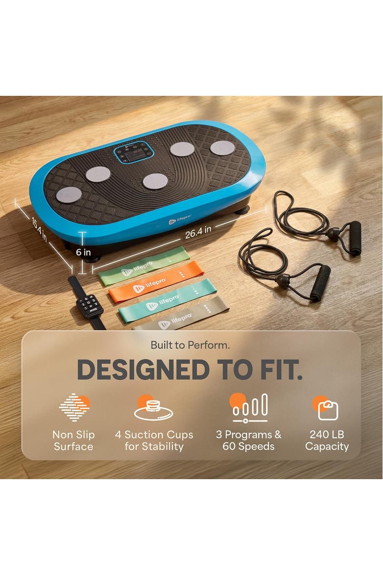 Rumblex Plus Mini 4D Vibration Plate Exercise Machine 3 Motors, Alternate, color, Blue