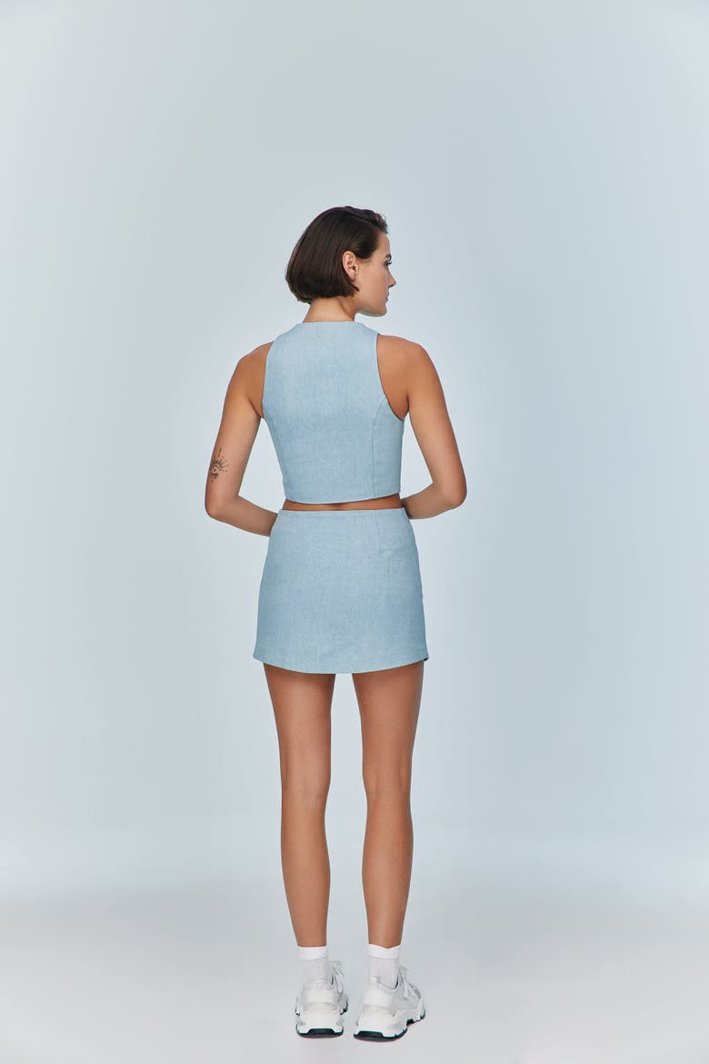 Marvel Denim Mini Skirt, Alternate, color, Ever Blue