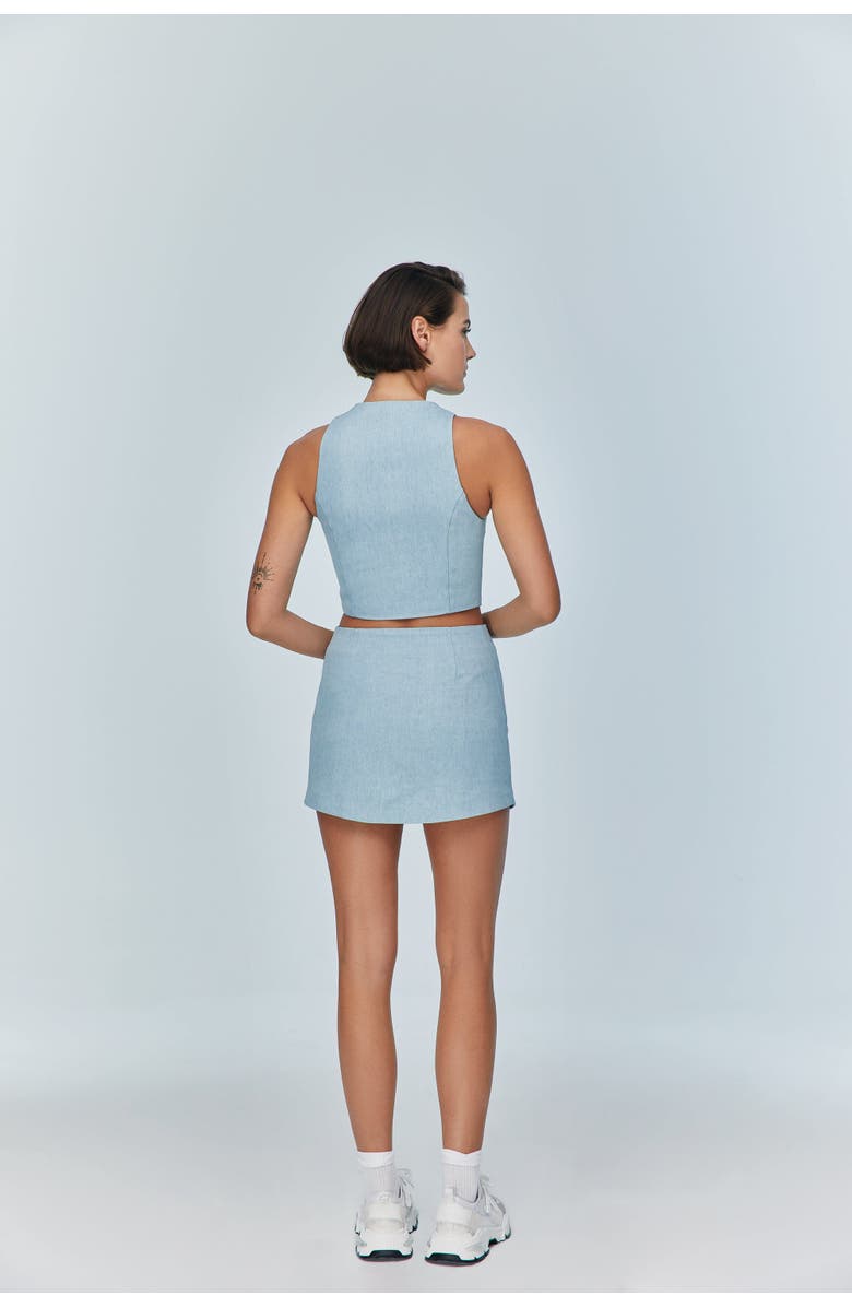 Jendue Women's Marvel Denim Mini Skirt - Light Wash, Alternate, color, Ever Blue