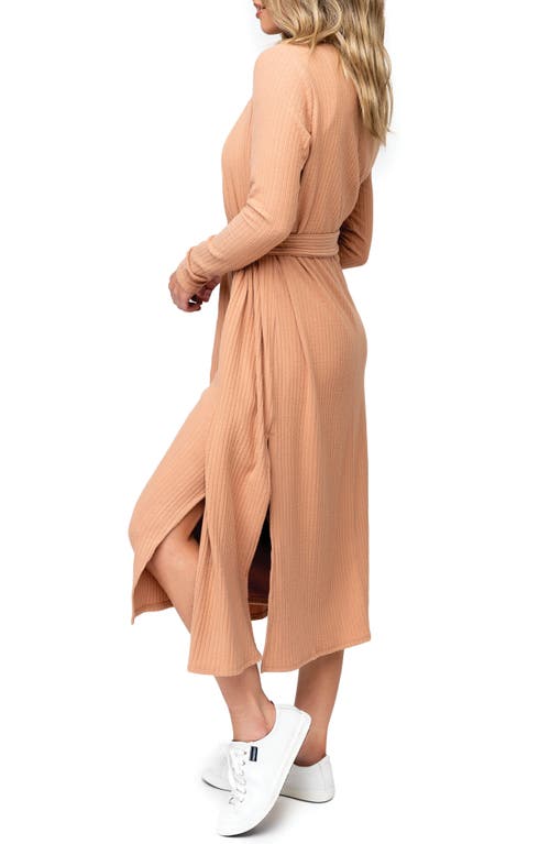 Gibsonlook Ribbed Longline Cardigan In Nude