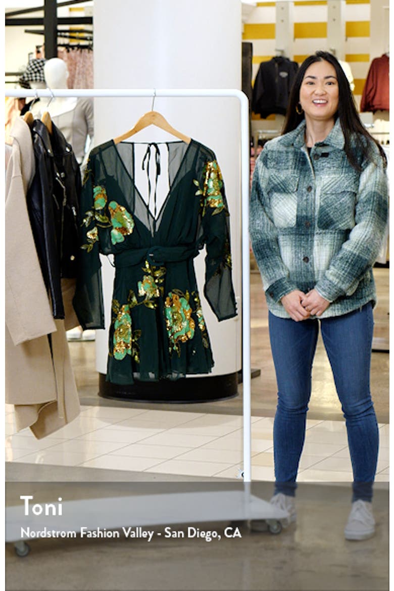 Sequin Embroidered Semisheer Long Sleeve Minidress video